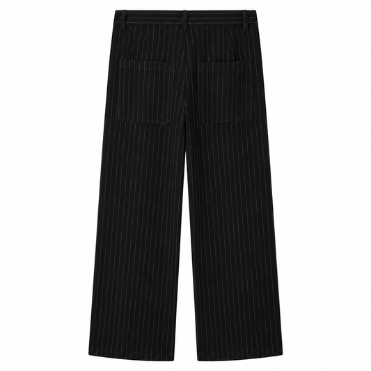 PANTALON COUPE DROITE A RAYURE