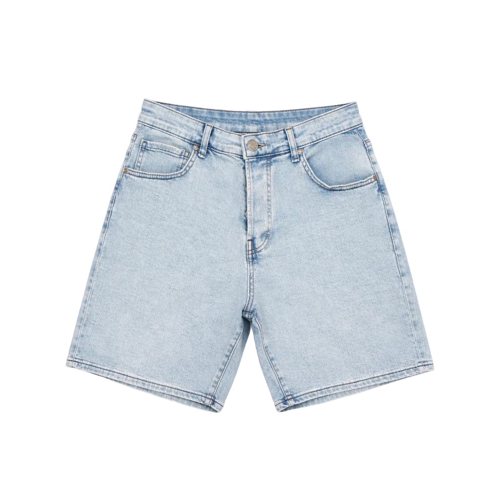 SHORT DENIM DÉLAVÉ COUPE CLASSIQUE