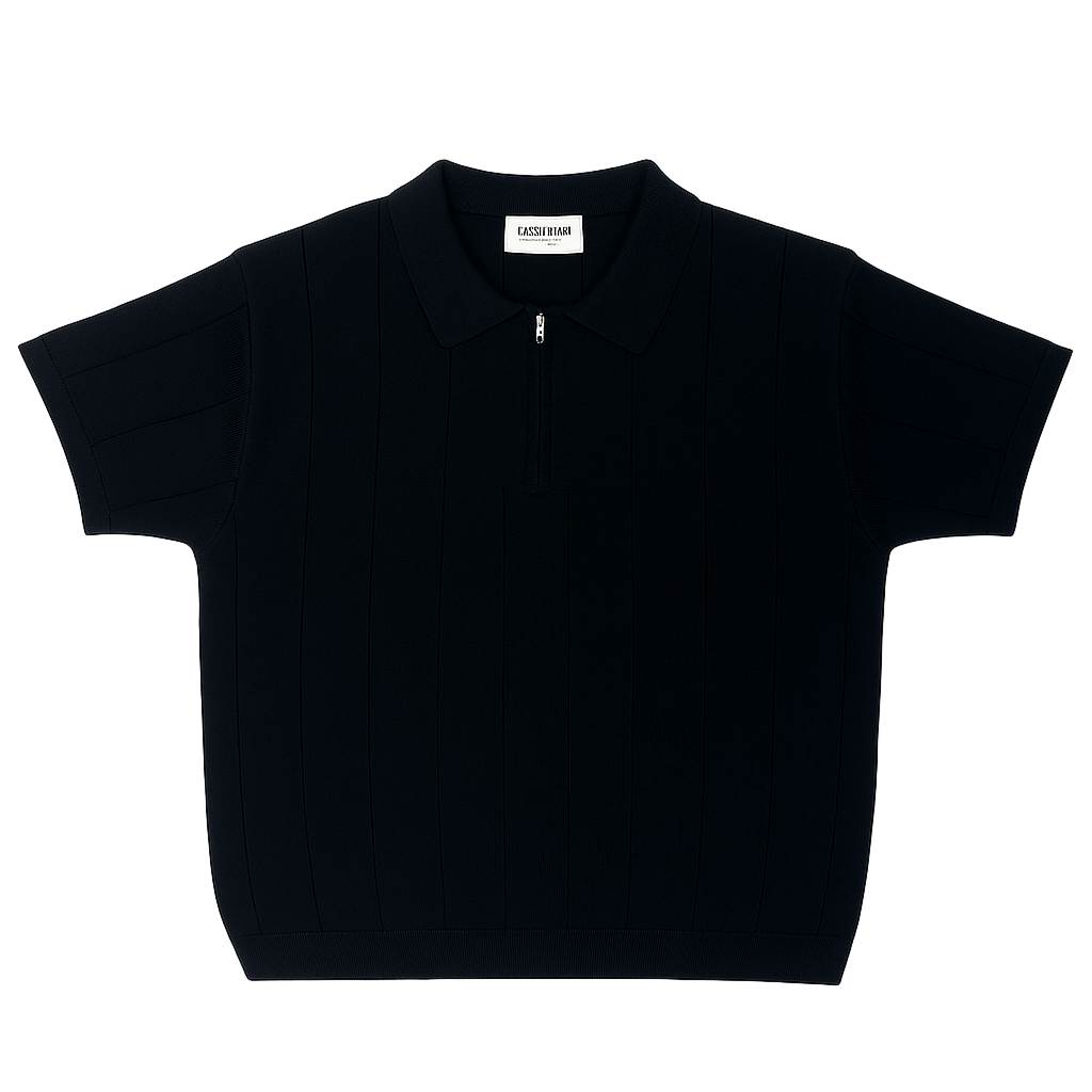 POLO TEXTURÉ À FERMETURE