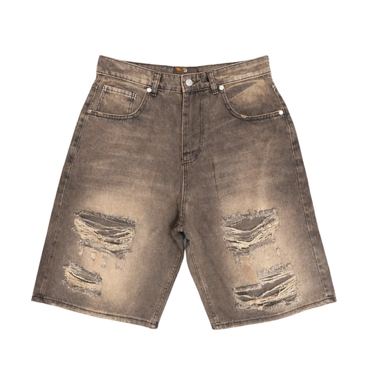 SHORT DÉCHIRÉ DELAVÉ