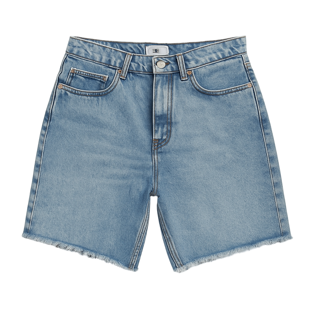 SHORT EN JEAN EFFILOCHÉ DELAVÉ