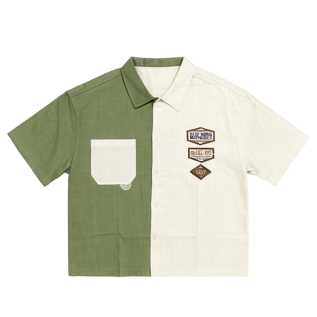 CHEMISE BICOLOR À BRODERIE