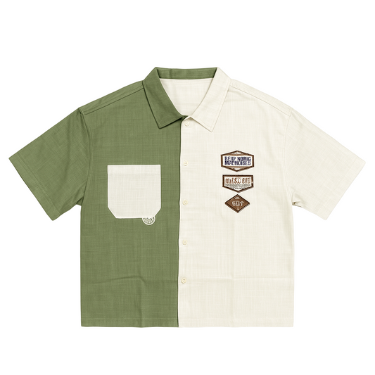 CHEMISE BICOLOR À BRODERIE