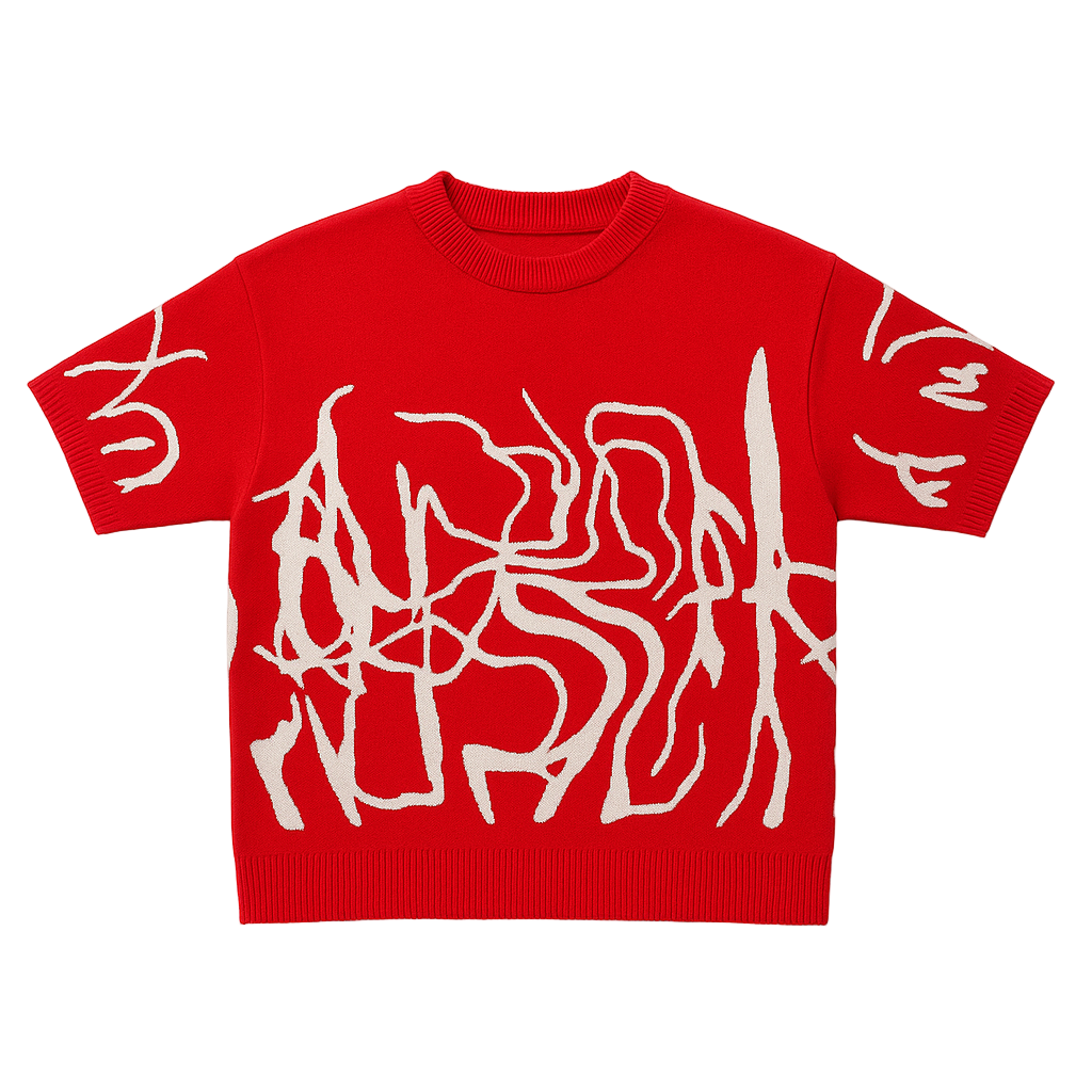 T-SHIRT ACRYLIQUE À MOTIF ABSTRAIT