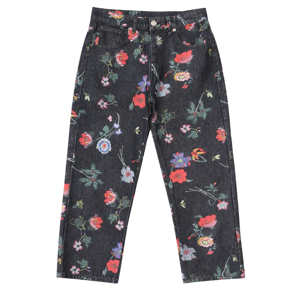 JEAN À MOTIF FLORAL