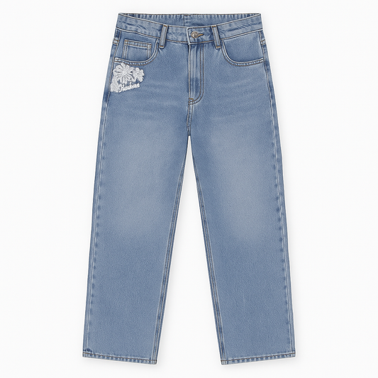 JEAN BAGGY « FLORAL EMBROIDERED »