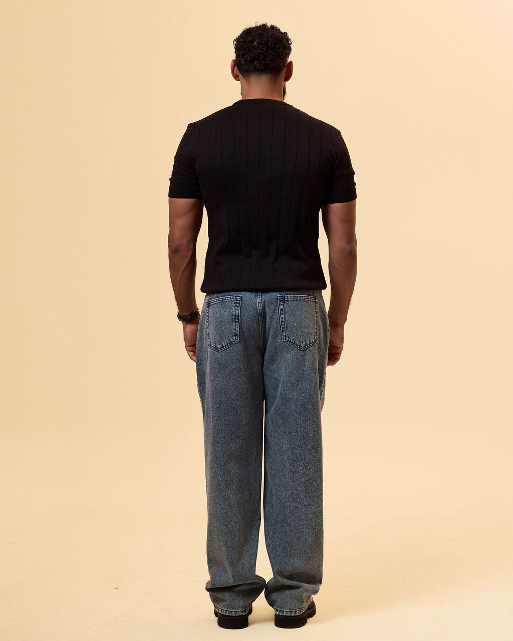 JEAN BAGGY « FLORAL EMBROIDERED GREEN»