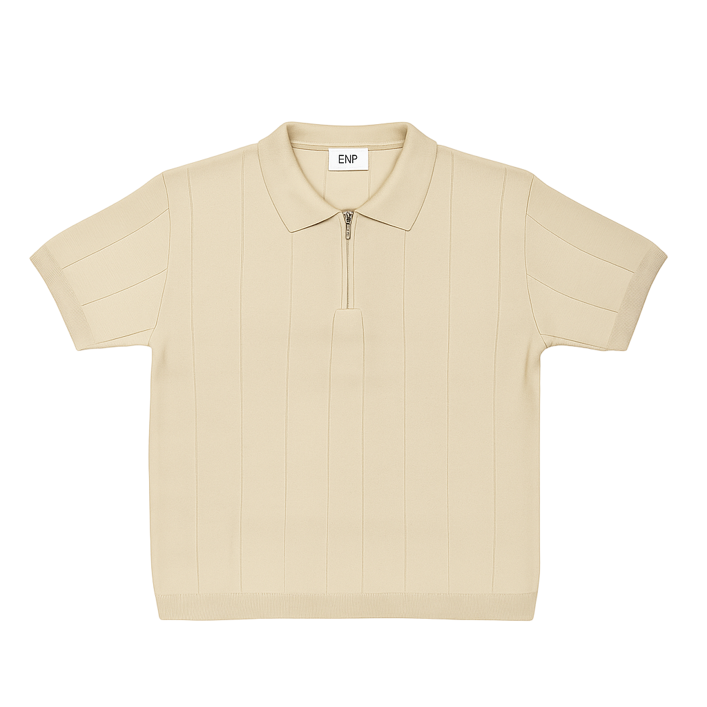 POLO TEXTURÉ À FERMETURE