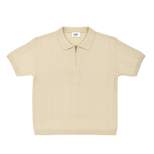 POLO TEXTURÉ À FERMETURE