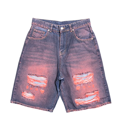 SHORT DÉCHIRÉ DELAVÉ