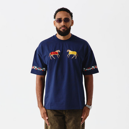 T-SHIRT MEDIVAL HORSE BRODÉ