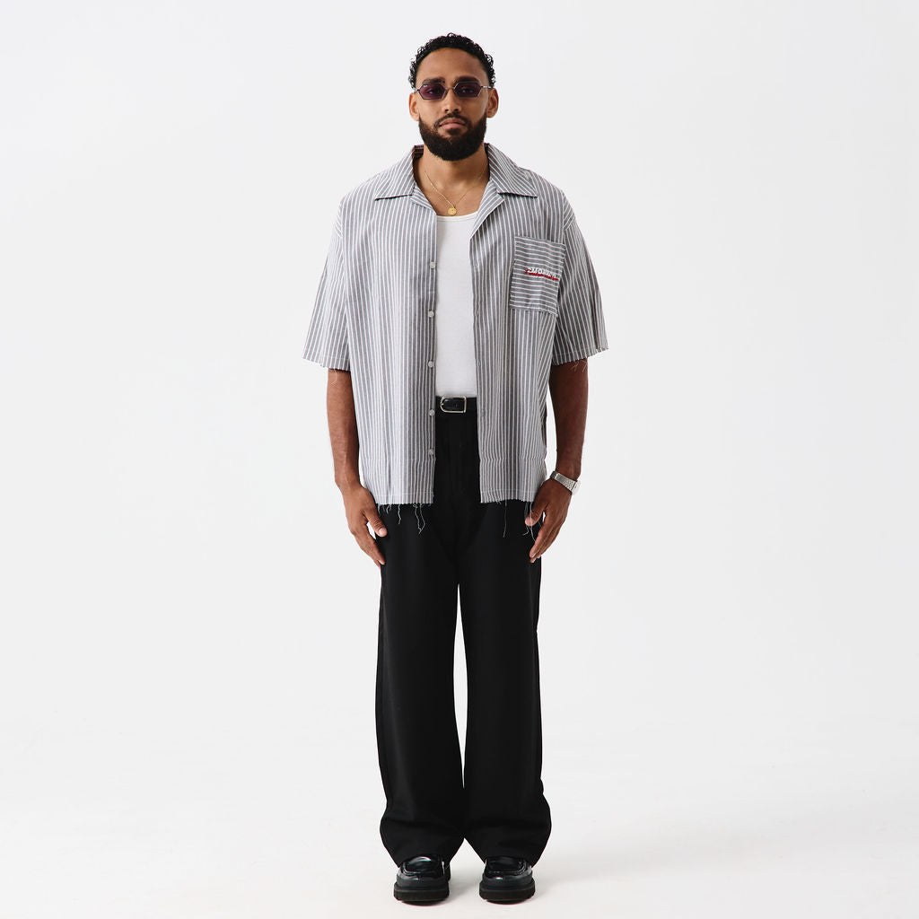 CHEMISE À RAYURE ÉFFILOCHÉE