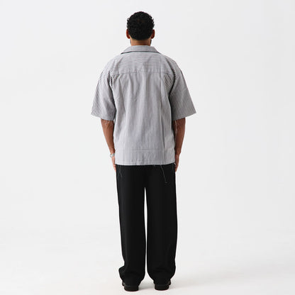 CHEMISE À RAYURE ÉFFILOCHÉE