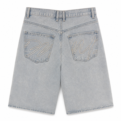 SHORT JEANS « POCHE À MOTIF »