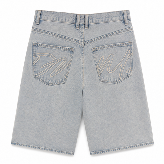 SHORT JEANS « POCHE À MOTIF »