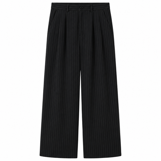 PANTALON COUPE DROITE A RAYURE