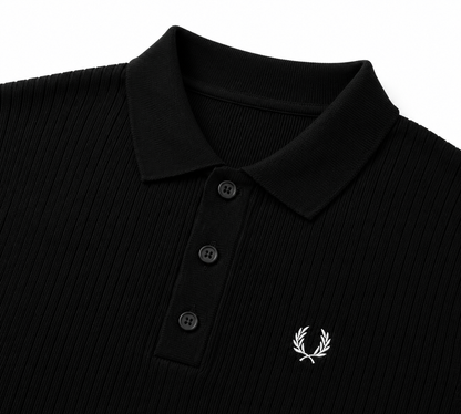 POLO TRICOT EMBLÈME BRODÉ