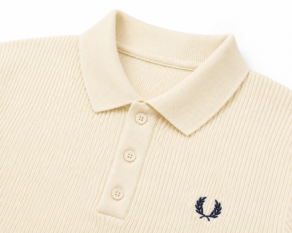 POLO TRICOT EMBLÈME BRODÉ