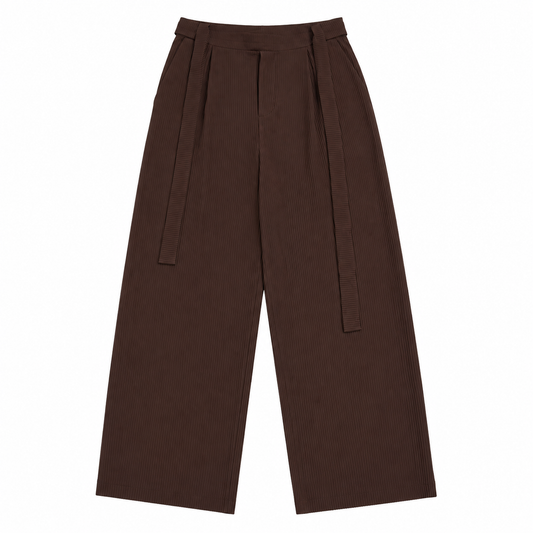 PANTALON JAPONAIS PLISSÉ À CEINTURE AJUSTABLE