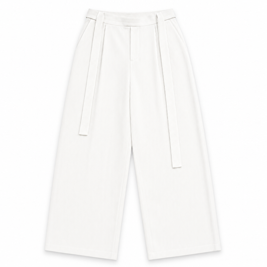 PANTALON JAPONAIS PLISSÉ À CEINTURE AJUSTABLE